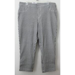 Time and Tru Womens Knit Jegging Capri Color Black White Check Size XXL (20) NWT